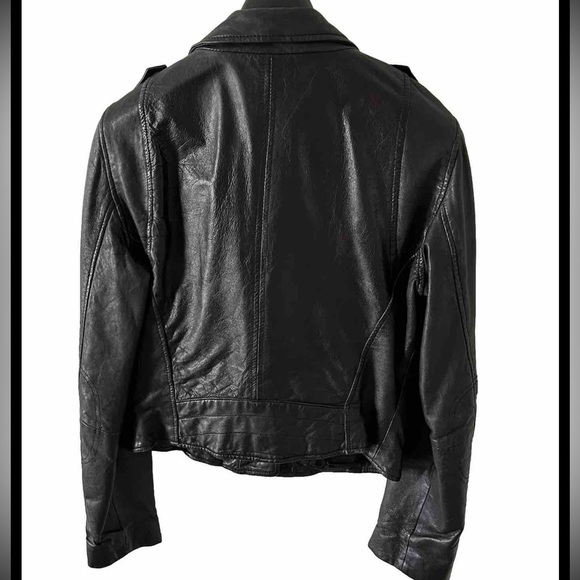 Leather biker jacket, size S/6 - Picture 2 of 5